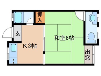 間取図 近鉄難波線・奈良線/大和西大寺駅 徒歩20分 1階 築49年