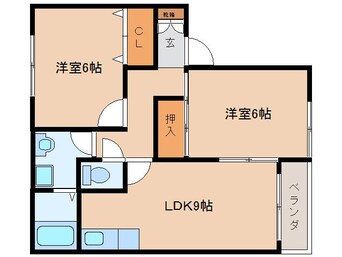 間取図 大和路線・関西本線/加茂駅 徒歩10分 1階 築26年