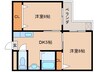 近鉄難波線・奈良線/新大宮駅 徒歩26分 3階 築34年 2DKの間取り