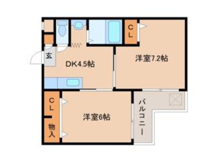 間取図 近鉄難波線・奈良線/新大宮駅 徒歩26分 3階 築34年