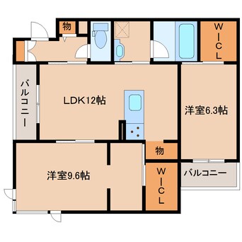 間取図 近鉄難波線・奈良線/新大宮駅 徒歩6分 2階 築2年