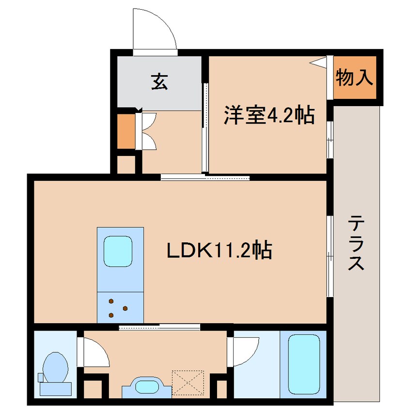 間取図 近鉄難波線・奈良線/新大宮駅 徒歩2分 1階 築2年