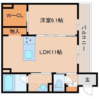 間取図 近鉄難波線・奈良線/新大宮駅 徒歩2分 3階 築2年