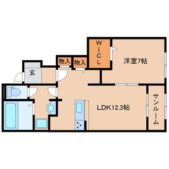 間取図 桜井線<万葉まほろば線>/帯解駅 徒歩23分 1階 築2年