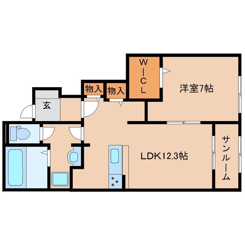 間取図 桜井線<万葉まほろば線>/帯解駅 徒歩23分 1階 築2年