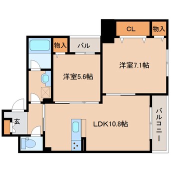 間取図 大和路線・関西本線/奈良駅 徒歩4分 3階 築1年