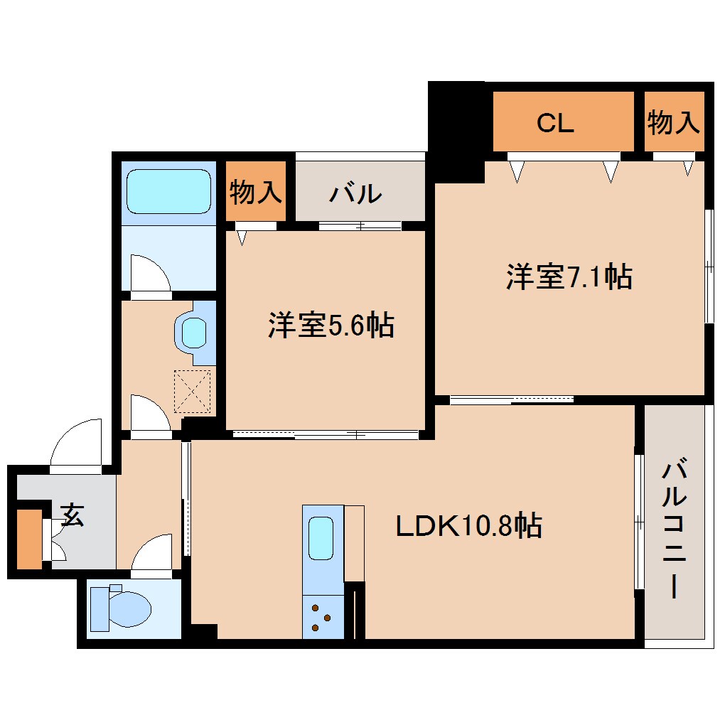 間取り図 大和路線・関西本線/奈良駅 徒歩4分 3階 築2年