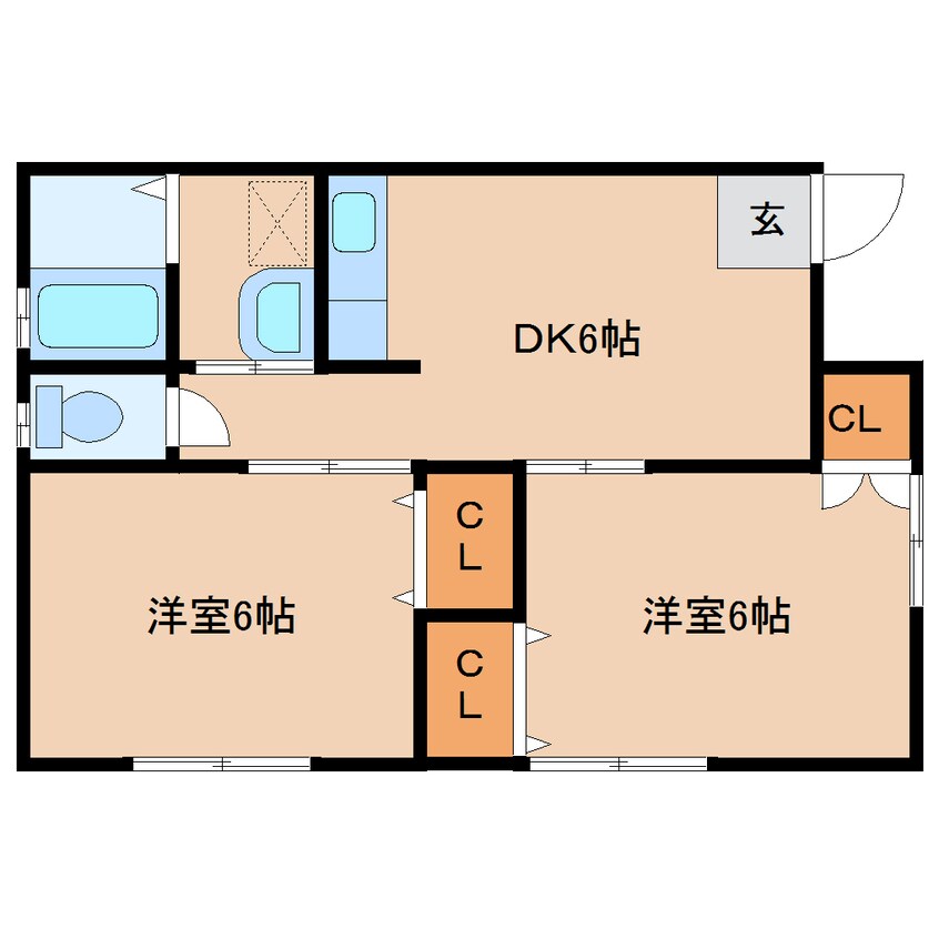 間取図 大和路線・関西本線/加茂駅 徒歩7分 1階 築33年