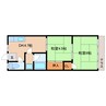 奈良線/木津駅 徒歩4分 1階 築35年 2DKの間取り