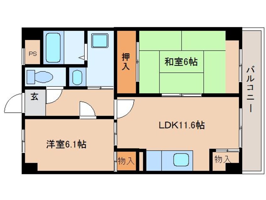 間取図 学研都市線<片町線>・JR東西線/西木津駅 徒歩4分 4階 築30年