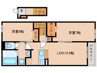 間取図 大和路線・関西本線/奈良駅 徒歩27分 2階 築1年