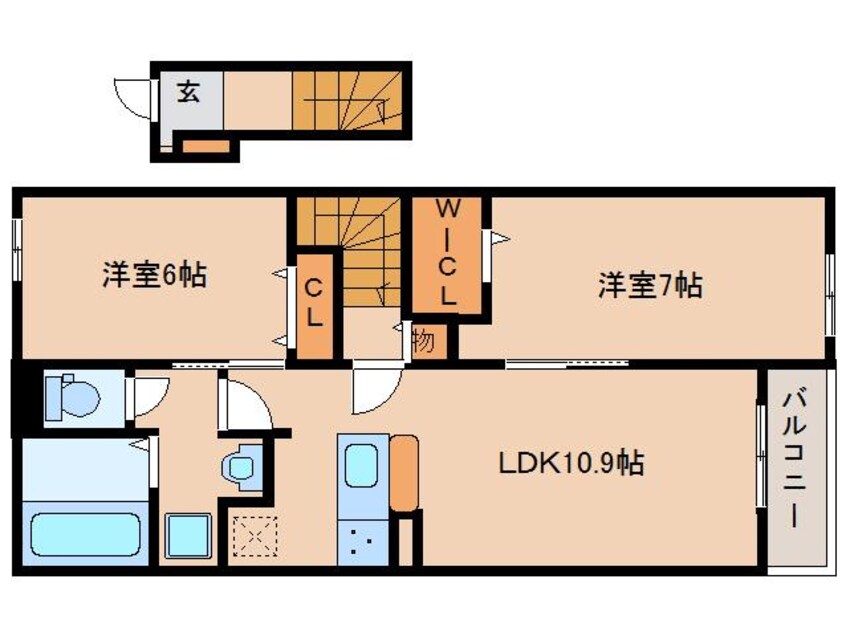 間取図 大和路線・関西本線/奈良駅 徒歩27分 2階 築1年