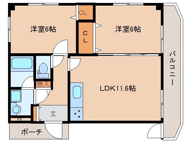 間取り図 学研都市線<片町線>・JR東西線/西木津駅 徒歩12分 1階 築34年