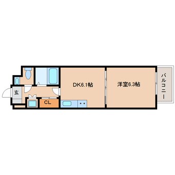 間取図 近鉄京都線/高の原駅 バス15分州見台7丁目東下車:停歩5分 5階 築25年