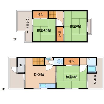 間取図 近鉄難波線・奈良線/新大宮駅 徒歩13分 1階 築51年