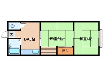 間取図 大和路線・関西本線/奈良駅 徒歩13分 2階 築66年