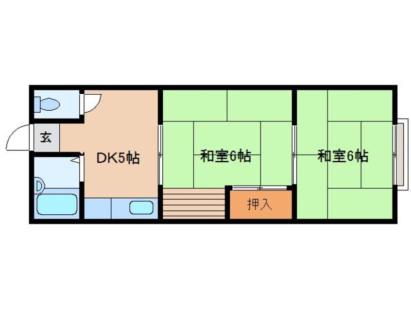 間取図 大和路線・関西本線/奈良駅 徒歩13分 2階 築66年