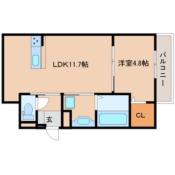 間取図 近鉄難波線・奈良線/新大宮駅 徒歩2分 1階 1年未満