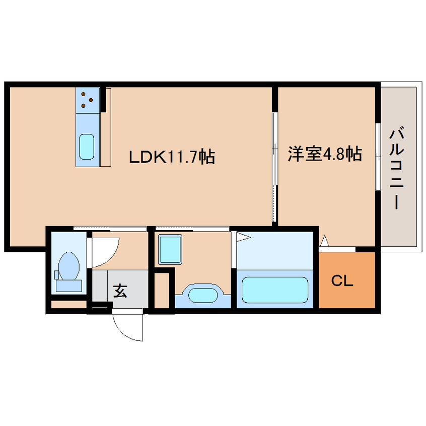 間取図 近鉄難波線・奈良線/新大宮駅 徒歩2分 1階 1年未満