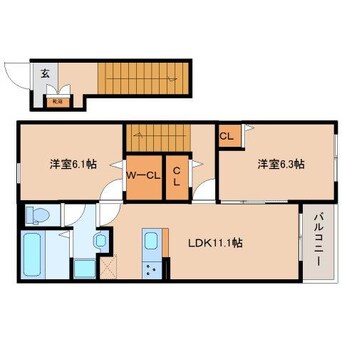 間取図 近鉄難波線・奈良線/近鉄奈良駅 バス10分萩ヶ丘町下車:停歩2分 2階 建築中