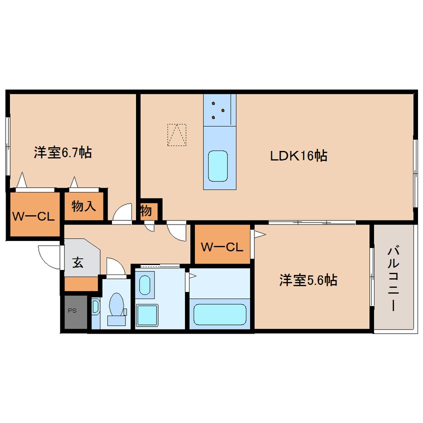 間取図 近鉄難波線・奈良線/新大宮駅 徒歩8分 1階 建築中