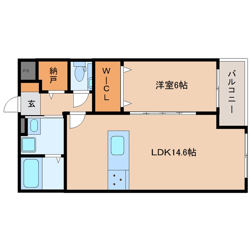 間取図 近鉄難波線・奈良線/新大宮駅 徒歩8分 3階 建築中