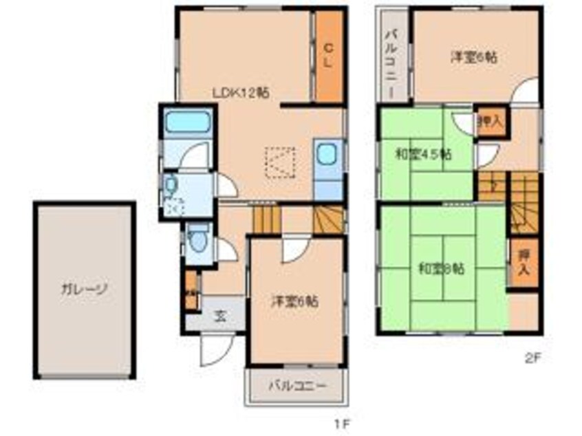 間取図 近鉄難波線・奈良線/新大宮駅 徒歩10分 1階 築43年