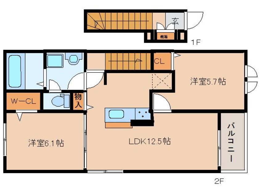 間取図 大和路線・関西本線/加茂駅 徒歩6分 2階 建築中