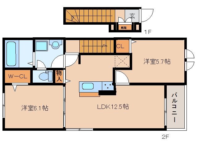 間取り図 大和路線・関西本線/加茂駅 徒歩6分 2階 建築中