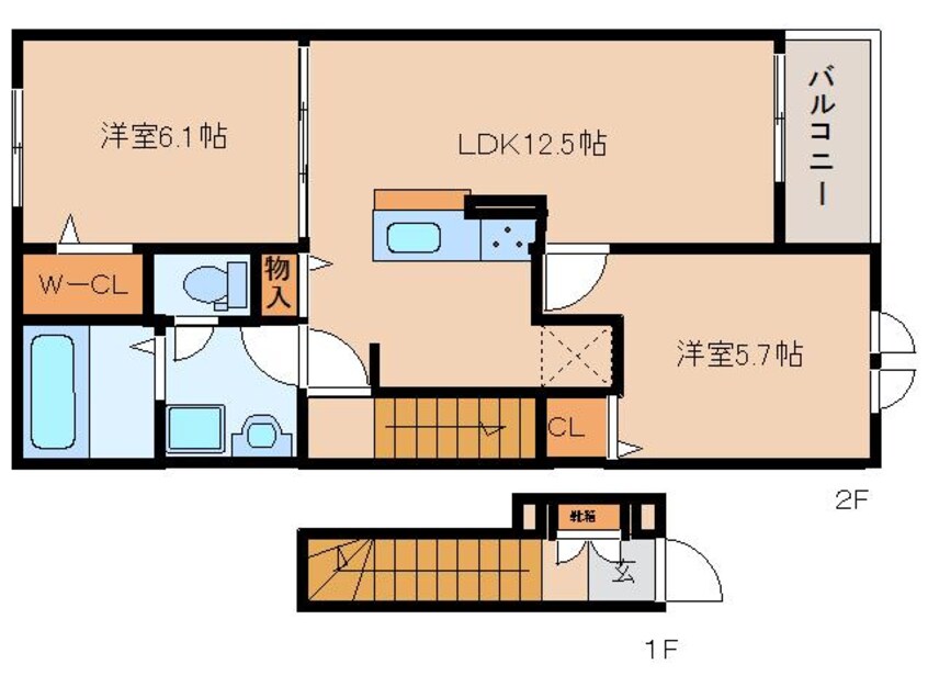 間取図 大和路線・関西本線/加茂駅 徒歩6分 2階 建築中