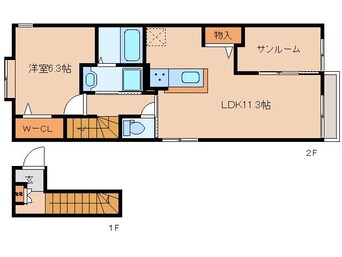 間取図 大和路線・関西本線/加茂駅 徒歩6分 2階 建築中