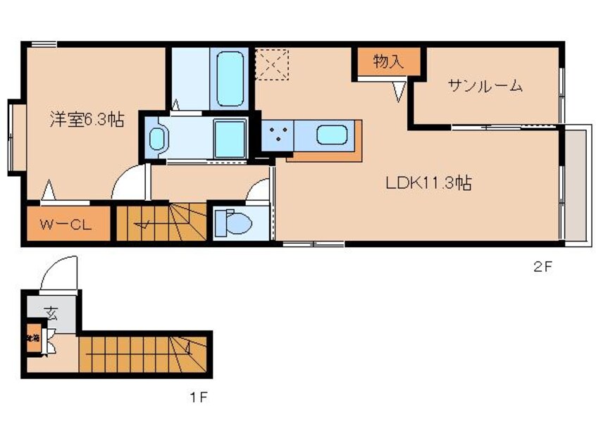 間取図 大和路線・関西本線/加茂駅 徒歩6分 2階 建築中