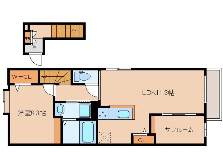 間取図 桜井線<万葉まほろば線>/京終駅 徒歩8分 2階 建築中