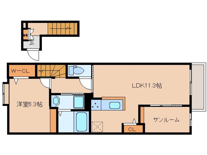 間取図 桜井線<万葉まほろば線>/京終駅 徒歩8分 2階 建築中