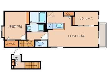 間取図 桜井線<万葉まほろば線>/京終駅 徒歩8分 2階 建築中