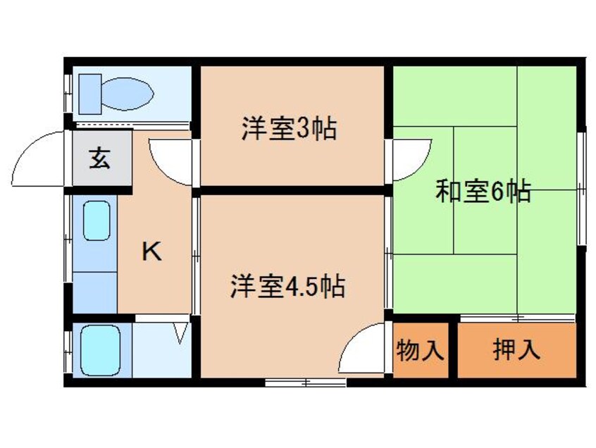 間取図 大和路線・関西本線/奈良駅 徒歩11分 1階 築52年