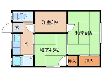 間取図 大和路線・関西本線/奈良駅 徒歩11分 2階 築52年