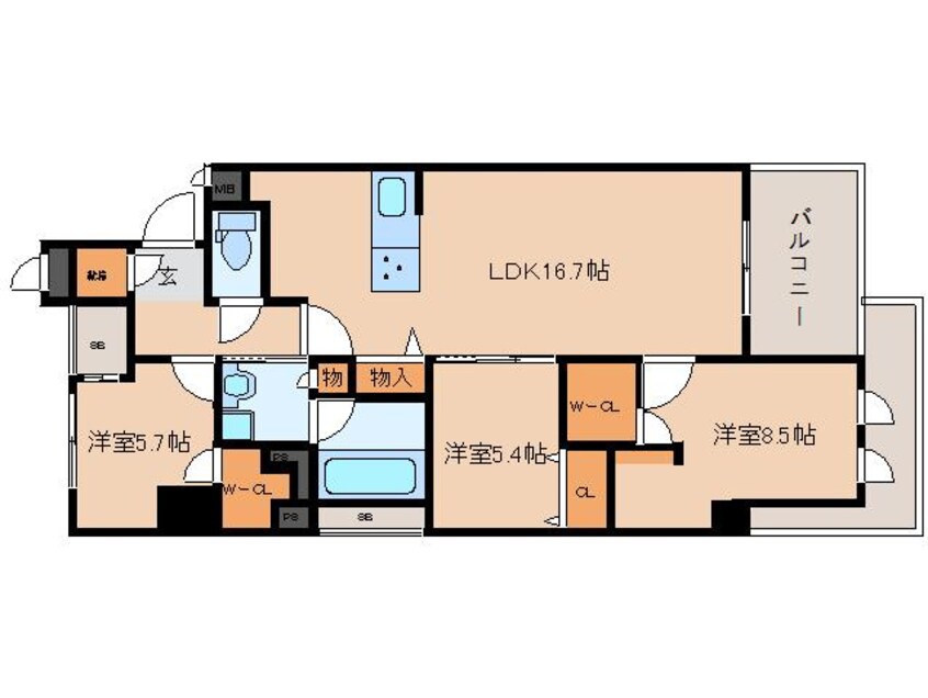 間取図 大和路線・関西本線/奈良駅 徒歩4分 4階 築1年