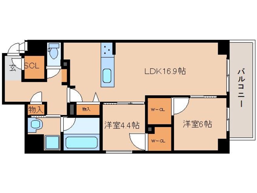 間取図 大和路線・関西本線/奈良駅 徒歩4分 8階 1年未満