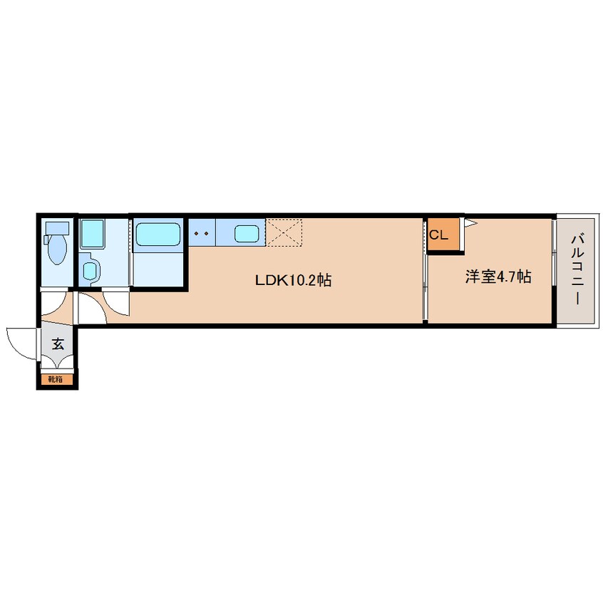 間取図 近鉄難波線・奈良線/新大宮駅 徒歩7分 2階 1年未満