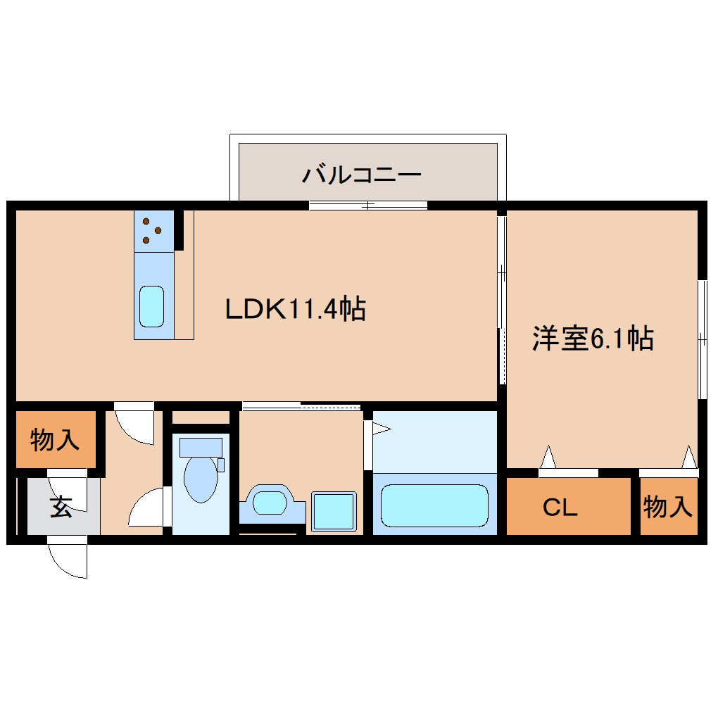 間取り図 近鉄難波線・奈良線/新大宮駅 徒歩11分 2階 築1年