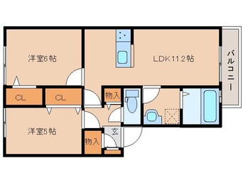 間取図 桜井線<万葉まほろば線>/京終駅 徒歩12分 3階 1年未満