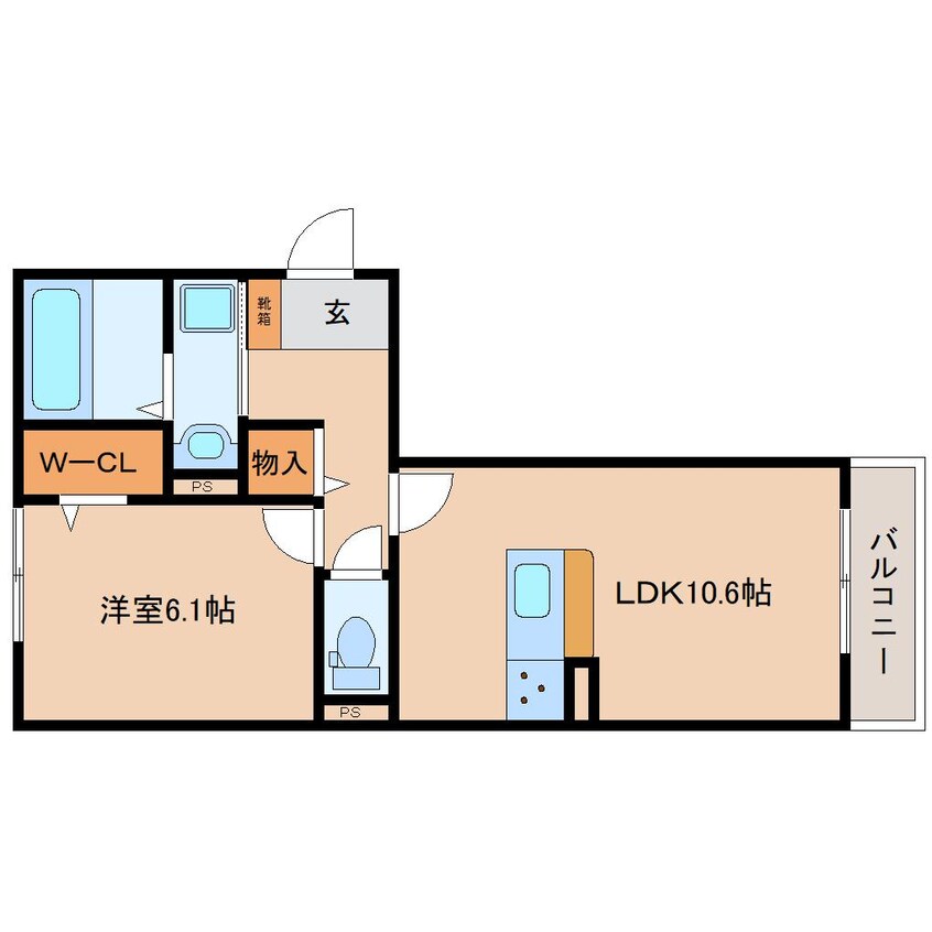 間取図 大和路線・関西本線/奈良駅 バス13分永井町下車:停歩5分 2階 1年未満
