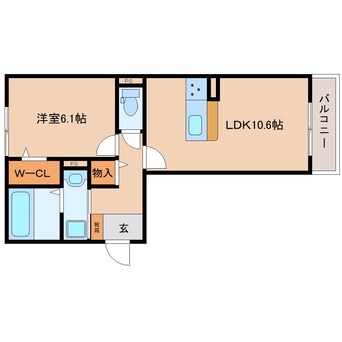 間取図 大和路線・関西本線/奈良駅 バス13分永井町下車:停歩5分 3階 1年未満