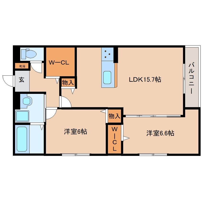 間取図 奈良線/奈良駅 徒歩9分 3階 1年未満