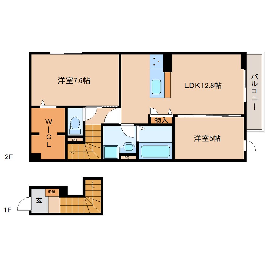 間取図 近鉄難波線・奈良線/新大宮駅 徒歩11分 2階 建築中