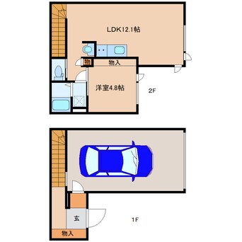 間取図 近鉄難波線・奈良線/新大宮駅 徒歩20分 1-2階 1年未満