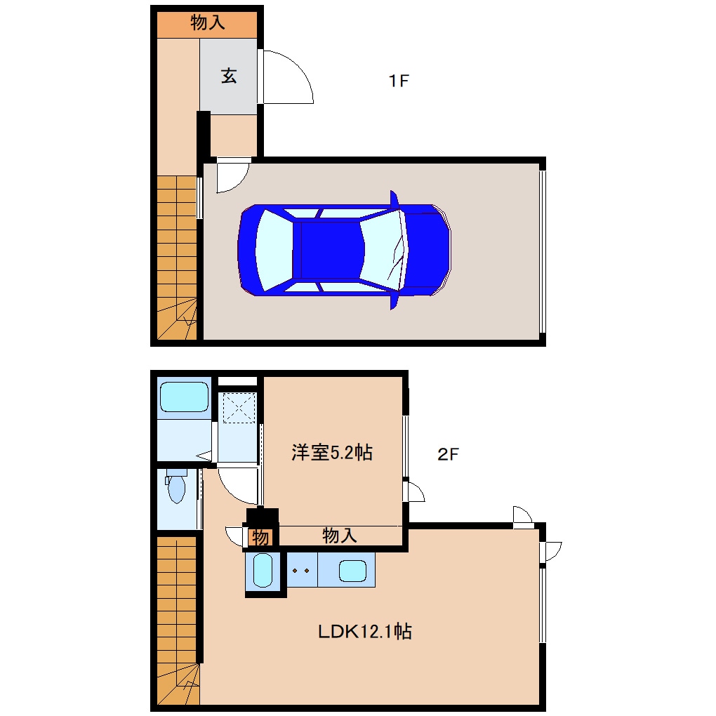 間取り図 近鉄難波線・奈良線/新大宮駅 徒歩20分 1-2階 1年未満