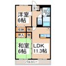 エンゼルシャトーⅡ 2LDKの間取り