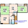 熊本電鉄バス/坪井 徒歩1分 2階 築37年 3DKの間取り